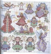 Schema punto croce angeli e nativity